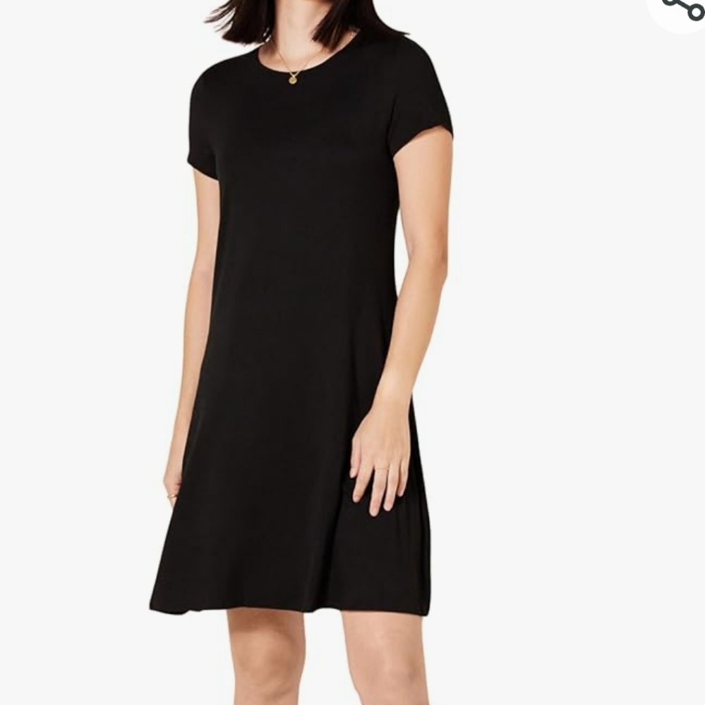MSK Women's Black Short Sleeve Tee Shirt Dress